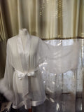Silk and marabou feather robe